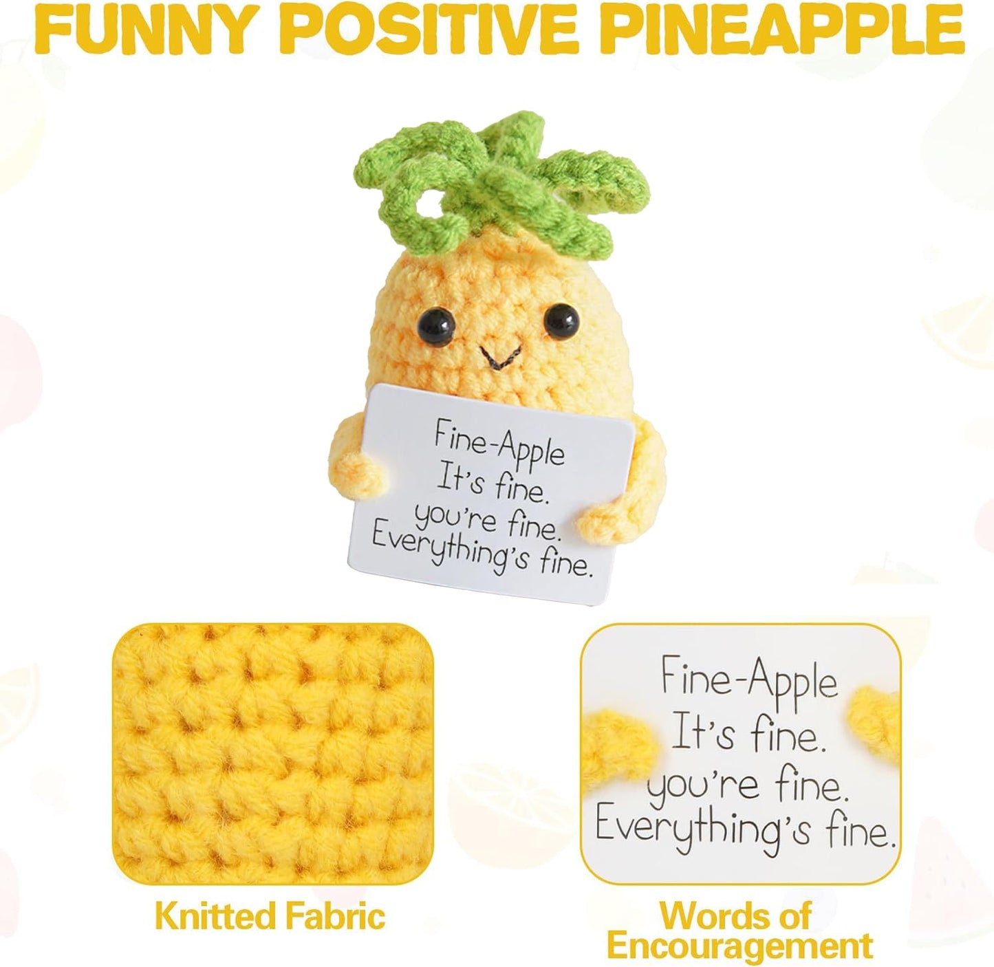 Aabxx Funny Mini Positive Potato,3In Cute Crochet Doll With Positive Card,Soft Wool Knitting Toy Decoration Encouragement Suppor