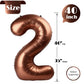 Dark Brown 2 Balloon, Coffee Brown Number Balloons 40 Inch, Chocolate Brown 2Nd Balloon Number Birthday Decorations, Brown Secon