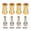INJORA RC Hex Hub 12mm Brass Wheels Hex Hub Extension Hex Drive Adapter for 1/10 RC Crawler Axial SCX10 90046 D90 (25mm)
