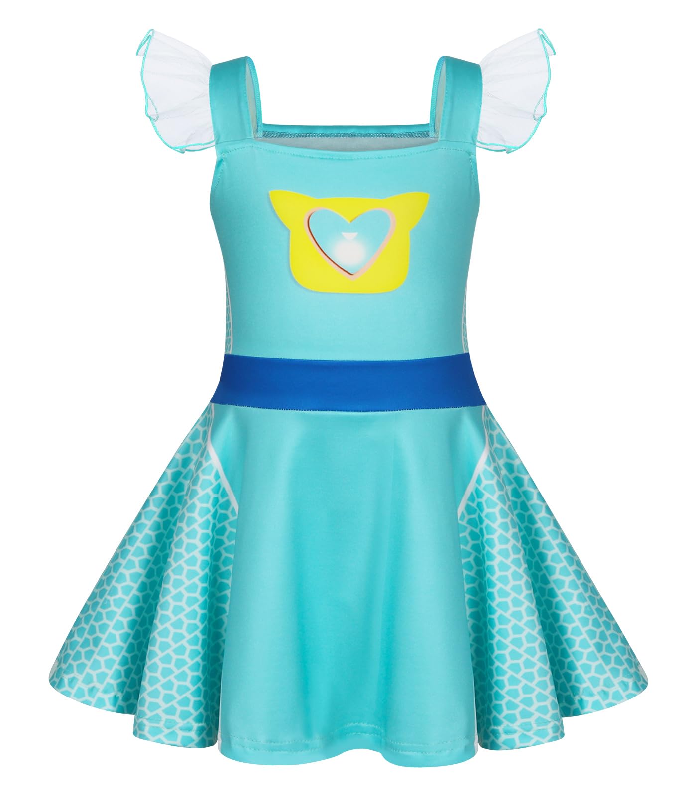 Marendyee Girls Kitties Costume Dress Christmas Gift for Kids Flutter Sleeve Cosplay Dresses Birthday 3-4 Years