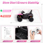 12V Ride On Car Utv With Parent Remote Control For Kids Toys, Spring Suspension Led Lights Aux Port Music Usb, Pink