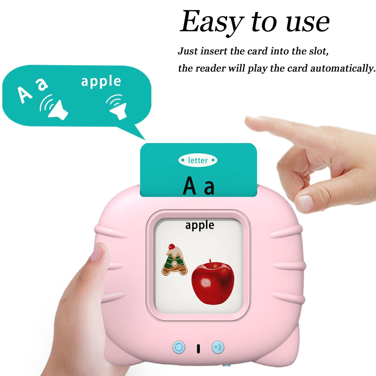 Startcan Talking Flash Cards for Toddlers - 255 Cards, Speech Therapy, Educational Toys, Medium Size, 510-Pink, Interactive Learning