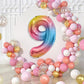 Number Balloon, Number 9 Balloon, 9 Balloon 40 Inch, Rainbow Gradient Number Balloons, 9 Balloon Number, 9Th Birthday Decoration