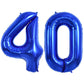 TONIFUL 40 Inch Large Navy Blue Number 40 Balloons Giant Digital 40 Helium Balloons, Foil Mylar Big Number Balloons for 40th Bir