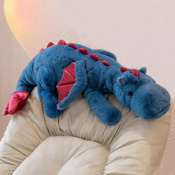Leahaoe Giant Weighted Stuffed Animal 51.2'' 7Lbs, Soft Dragon Plush Toy, Blue Stuffed Dragon Pillowfort For Kids And Adults(202