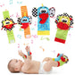 Snowie Soft Rattle Set For Babies 0-6 Months, Baby Socks And Wristband Rattle Toy Set, Cartoon Fun Cotton Sock With Cartoon Plus