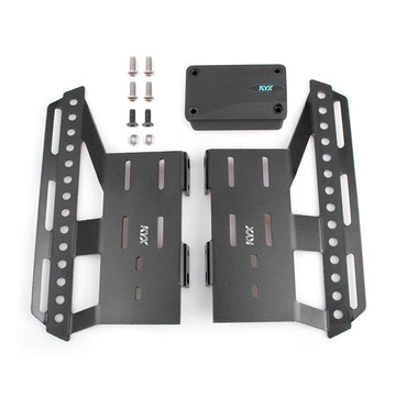 KYX Racing Metal Side Step Running Boards Foot-Plate w/Receiver Box for RC Car Axial SCX10 II 90046 90047 313mm Cherokee Body