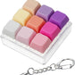 Keyboard Fidget Toy, Keyboard Fidget Keychain 9-in-1 Keyboard Decompression Button Finger Clicker Toys Stress Relief Fidget Gift
