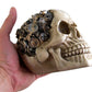 Pacific Trading Steampunk Cyborg Protruding Gear Work Human Skull Statue Clockwork Gear Design Skeleton Cranium Figurine
