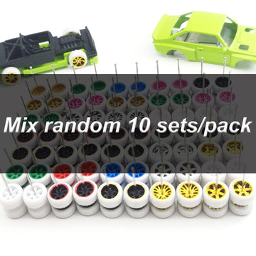 Mixed 10 set 1/64 wheels and tires (10 Mixed White Wheels)
