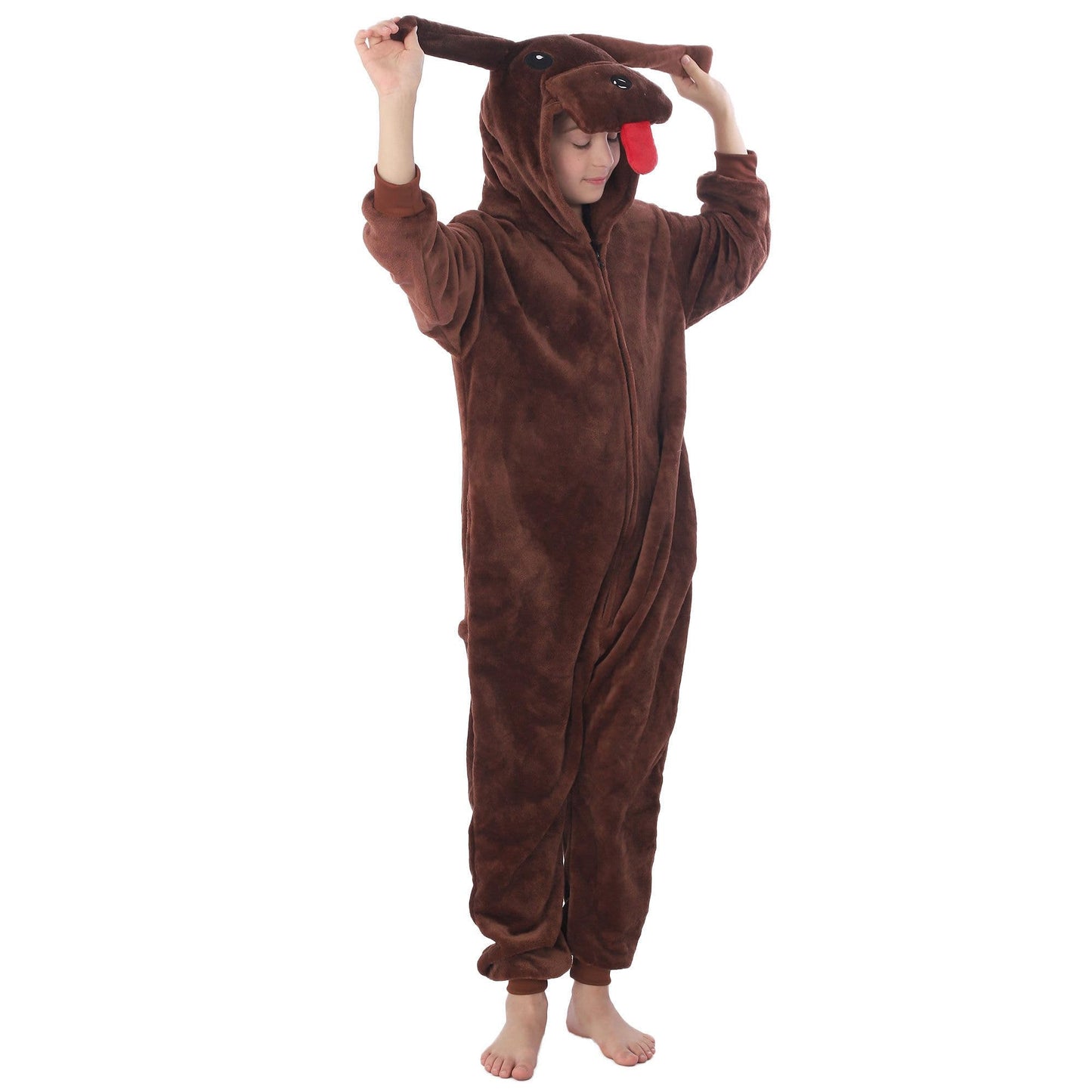 WAFUNNE Animal Onesie Costume for Kids Child Boys Girls Womens Mens Cosplay Halloween Costumes Easter Onesies Tedy Dog 120