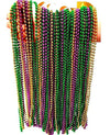 Dondor Enterprises Festive Metallic Beaded Necklaces (72 Pack, GREEN, GOLD, PURPLE)