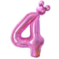 Hibilder 2Pcs Pink Number 4 & Mini Mouse Head Balloons, 40Inch Birthday Party Decorations, Aluminum Foil Balloons, Princess Them