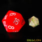 Bescon Jumbo Glowing D20 38MM, Big Size 20 Sides Dice Red Glow in Dark, Big 20 Faces Cube 1.5 inch