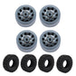 FACCNOY Metal Beadlock Wheel Hub Rims with Tires for 1/16 WPL C14 C24 B14 B24 B16 1/12 MN78 MN99S MND90 RC Car Parts (Titanium)