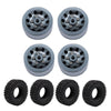 FACCNOY Metal Beadlock Wheel Hub Rims with Tires for 1/16 WPL C14 C24 B14 B24 B16 1/12 MN78 MN99S MND90 RC Car Parts (Titanium)