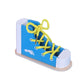 Learn To Tie Shoes - Wooden Lacing Shoe Tying Practice For Kids,Safe & Reusable Wood Shoelaces Tying Toy Educational Toy/Blue