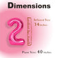 Suwen 40 Inch Hot Pink Large 2 Number Balloons Big Foil Helium Number Balloons 0-9 Jumbo Happy 2Nd Mylar Birthday Party Decorati