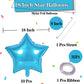 Kalor 18 Inch Light Blue Star Mylar Balloons, 10 Pcs Star Shape Foil Balloon Helium Balloons For Wedding, Baby Shower, Birthday Party Decorations