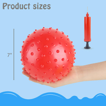 Loveinusa 8Pcs Bounce Balls, Knobby Balls With Pump 7Inch Sensory Balls Spiky Massage Balls For Kids Party Favors