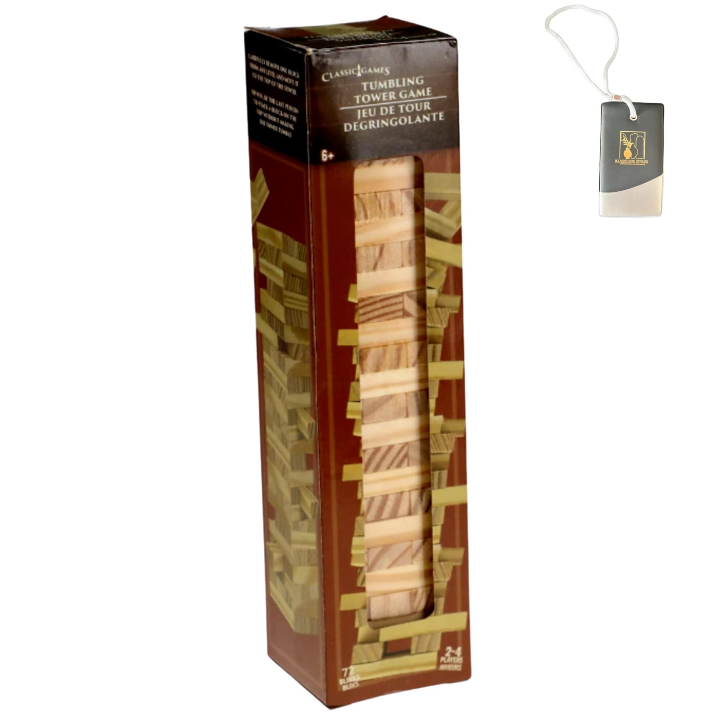 KS Tumbling Tower Game 72 Pieces Challenging Building Blocks Wood Stacking Balancing Backpacking Night Game for House Parties Ho