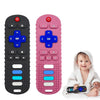 Baby Teether Toy, Tv Remote Control Shape Teething Baby Toys For Infants, Baby Chew Remote Teether Toys For Babies 3-24 Months,Bpa Free(Black+Pink)