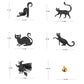 Pinkblume Halloween Party Decorations Kit Jingle Bell Black Cat Banner And 3D Flying Witches Garland For Happy Halloween Theme C