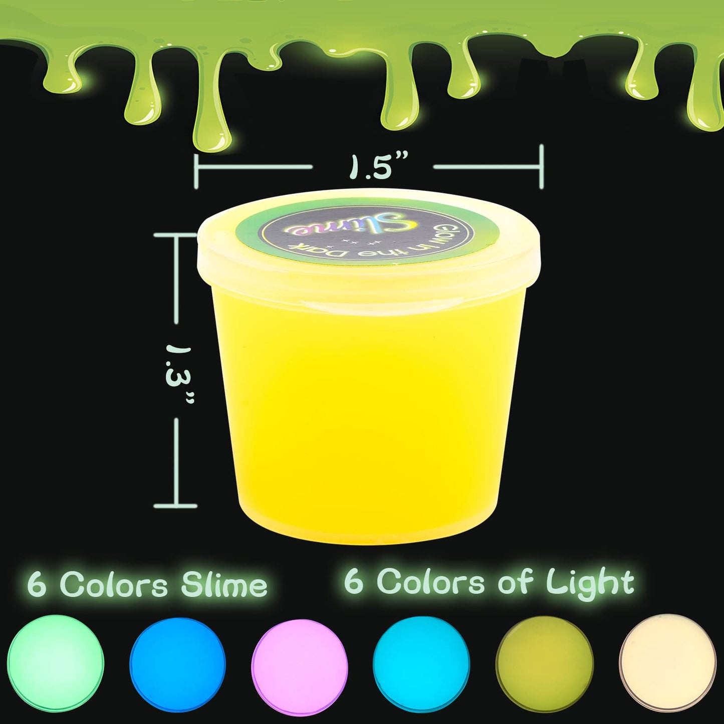 30 Pack Glow In The Dark Slime Kit, Mini Slime Party Favors, Crystal Galaxy Slime With With Multi Colors - Blue, Pink, Yellow, O