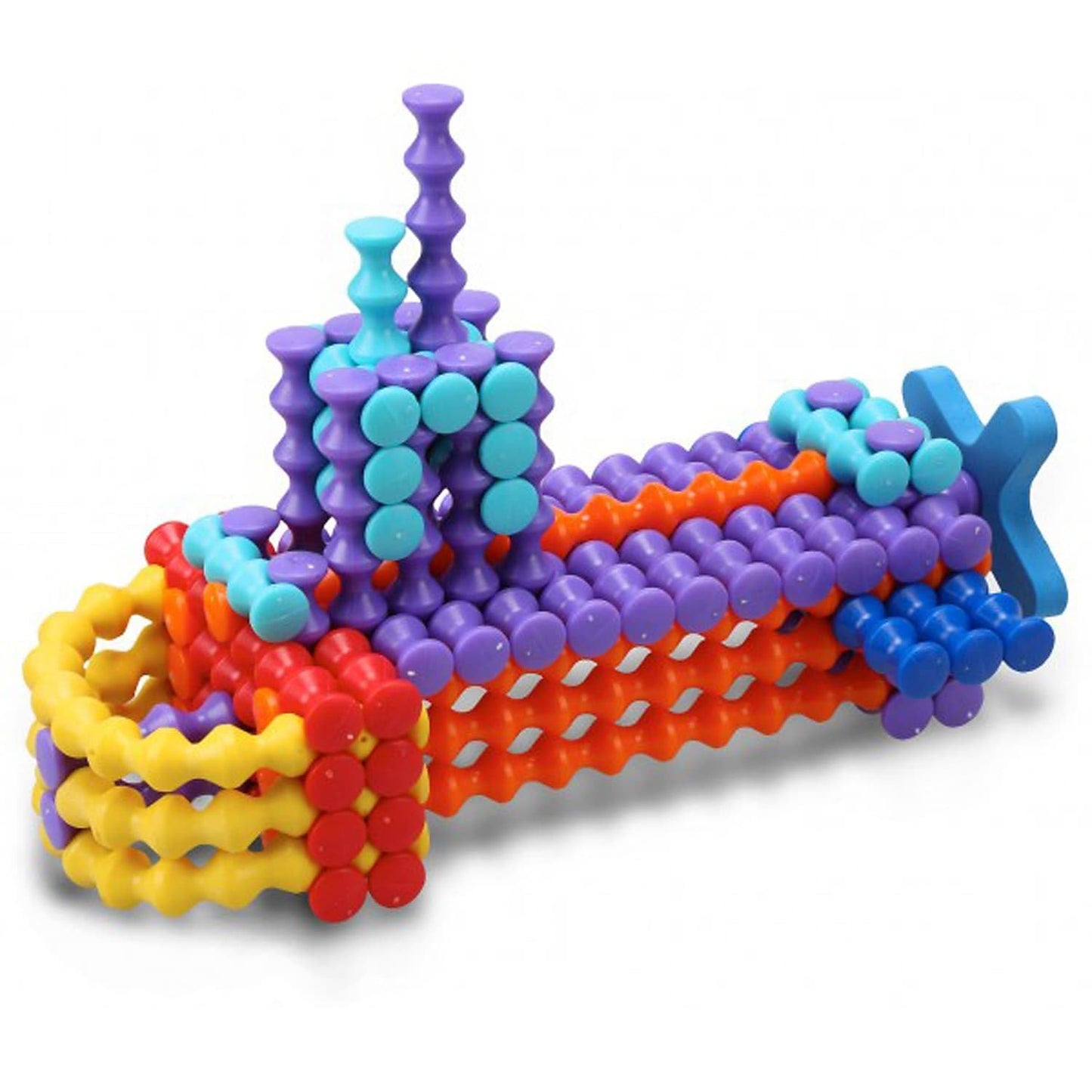 POPULAR PLAYTHINGS Playstix Super Set 400-Piece Building Blocks STEM Kit - Multicolor, 11"x7"x7", Plastic Toy