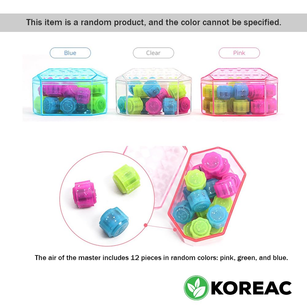 KOREAC Gonggi Konggi Korean Jack Stone Game - 12 Pieces + Case, Metal, 1.7"x2.9", Pink/Blue/Green, Made in Korea