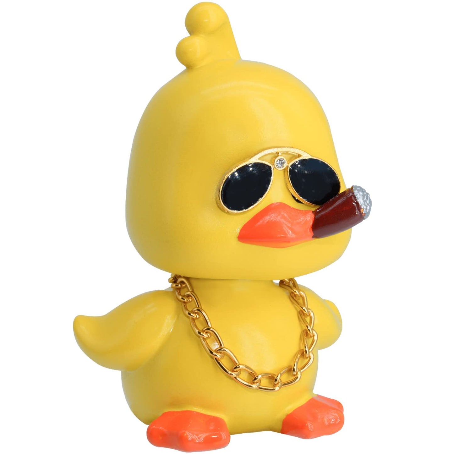 Mumyer Cool Yellow Duck Car Ornaments Funny Duck Car Toy Dashboard Decorations Shaking Head Doll For Car Auto Interior Decor Acc