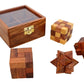 Ajuny 4-In-1 Wooden Puzzle Box - 3D Puzzles & Brain Teaser Games For Adults, Wooden Puzzles, Logic Iq Brain Games, Rustic Decor, Unique Gift For Christmas & Birthday