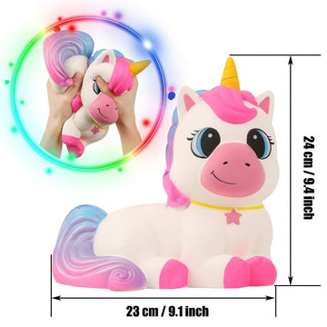 Anboor Squishys Animal Toy 9.1'' Jumbo Squishies Unicorn Kawaii Stress Relief Toy Soft Scented Squeeze Adhd Kids Adults