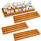 Exqline Wooden Domino Racks Trays Holders Organizer(Set of 4) - enhanced Domino Tiles Holder Racks for Mexican Train Dominoes Games - Dominos NOT Included