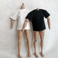 1/6 Custom Scale 2X T-Shirt Clothes for 12'' Male Action Figure Doll Clothes Toy (Black+White)