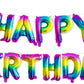 HK Balloons Happy Birthday Balloons, Aluminum Foil Banner Balloons for Birthday Decorations and Supplies (Rainbow)