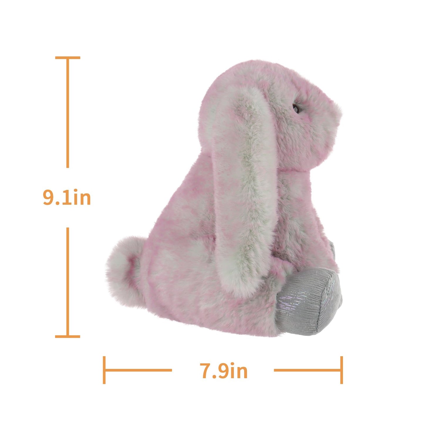 Apricot Lamb Toys Plush Bunny Rabbit Stuffed Animal With Fluffy Soft Ears (Grey-Pink, Small-8'')