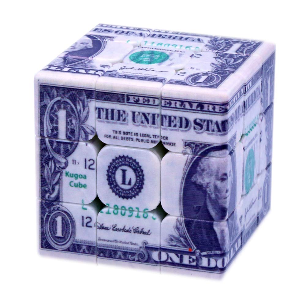 Speed Cube 3x3 One-Dollar Notes/Bill Facade Pattern Magic Cube Puzzle IQ Games Puzzles Relief Effect Teens mature-themed Toys 5.6cm/2.2