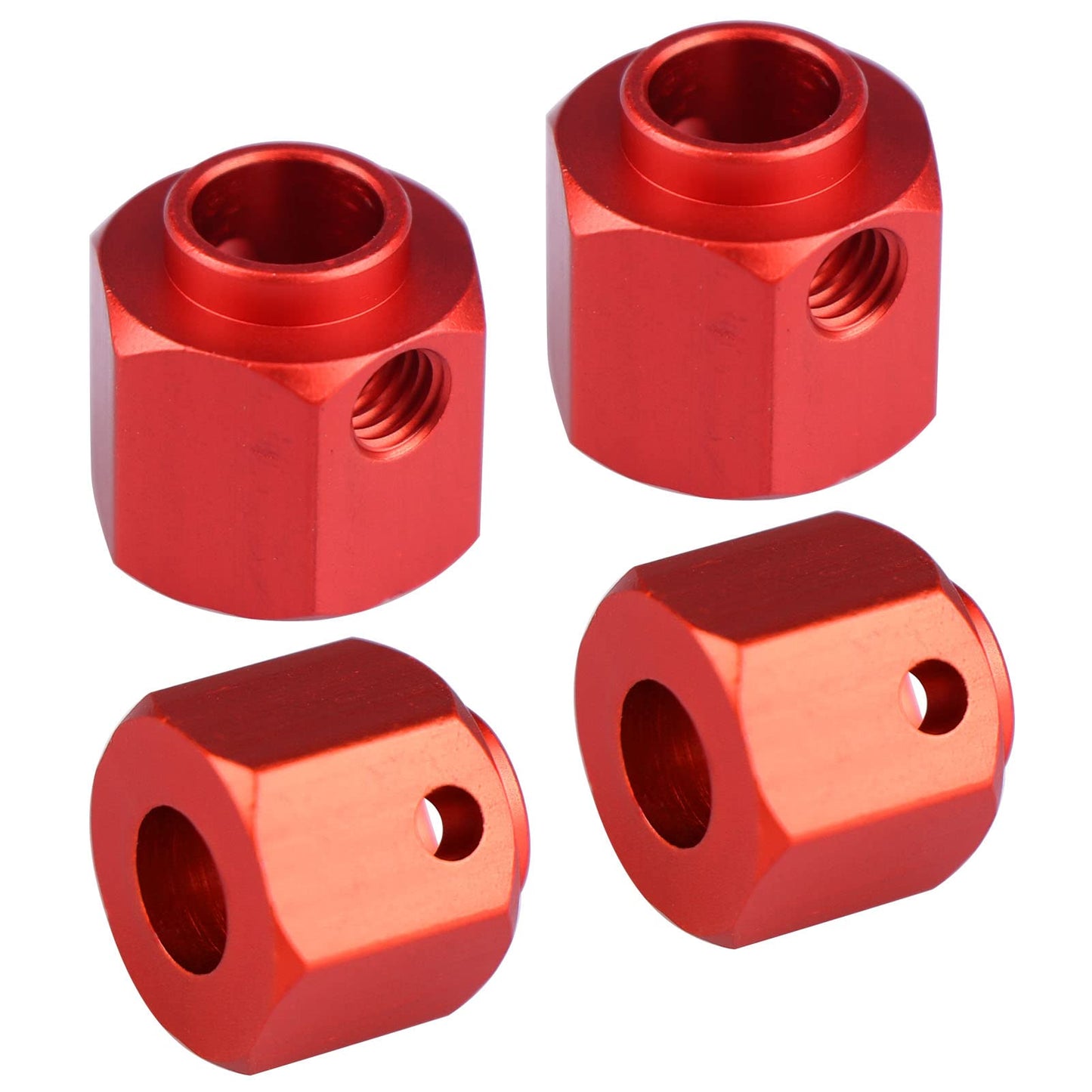 Aimrock Aluminum 12Mm Hex Wheel Hubs 10Mm Offset Spacers Adapters For 1/10 Trx4 Trx6 Rc Crawler Truck (Red, 10Mm)