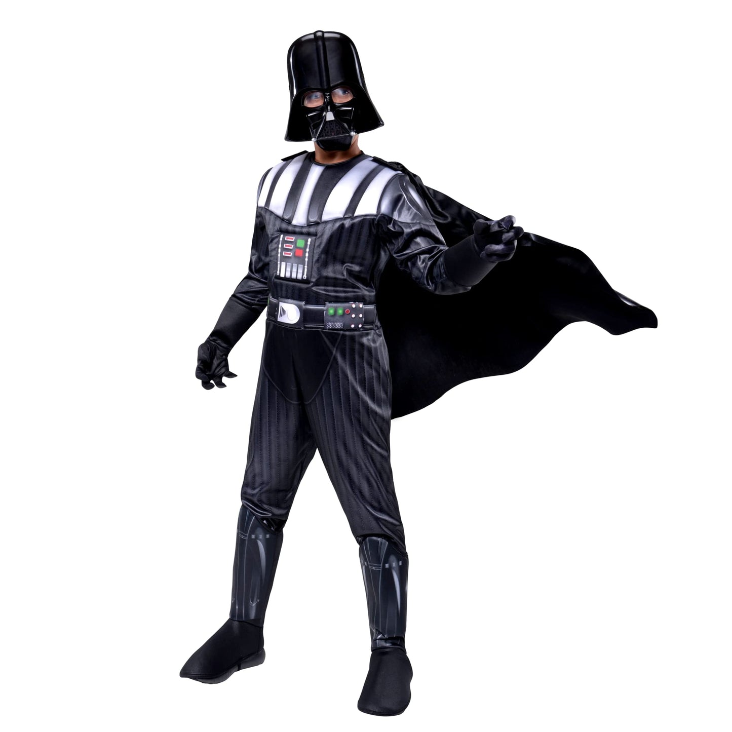 Star Wars Darth Vader Official Youth Costume - Premium Quality Padded Jumpsuit With Plastic Mask And Detachable Cape (Xs) Multi