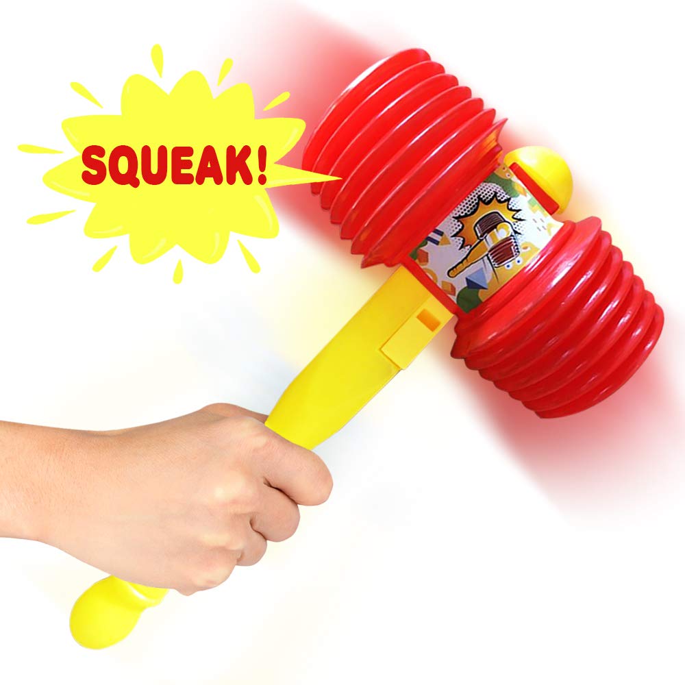 Artcreativity Giant Squeaky Hammer, Jumbo 14 Inch Kids’ Squeaking Hammer Pounding Toy, Clown, Carnival, And Circus Birthday Party Favors, Great Gift For Boys And Girls Ages 3 Plus