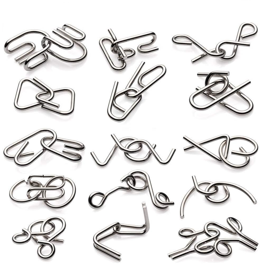 Qwick Click Brain Teasers Metal Wire Puzzle - Assorted Disentanglement Puzzles For Gifts, Party Favors, Prizes - Iq Puzzle Unloc