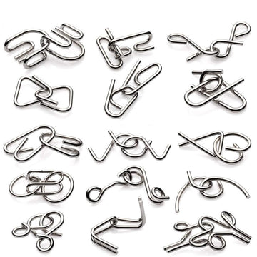 Qwick Click Brain Teasers Metal Wire Puzzle - Assorted Disentanglement Puzzles For Gifts, Party Favors, Prizes - Iq Puzzle Unloc