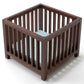 Classics By Handley Dollhouse Miniature Walnut Slatted Play Pen With Blue Fabric