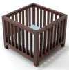Classics By Handley Dollhouse Miniature Walnut Slatted Play Pen With Blue Fabric