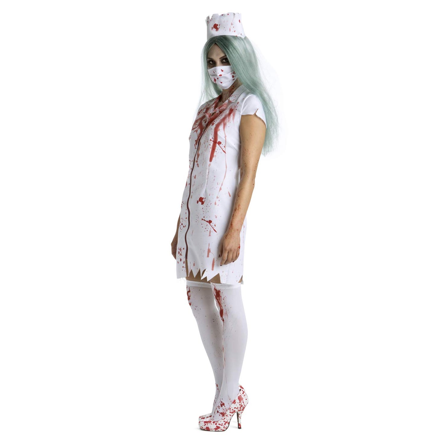 Morph Nurse Costume for Women  Scary Zombie Attire  Creepy Medical Outfit for Halloween Fun  Large