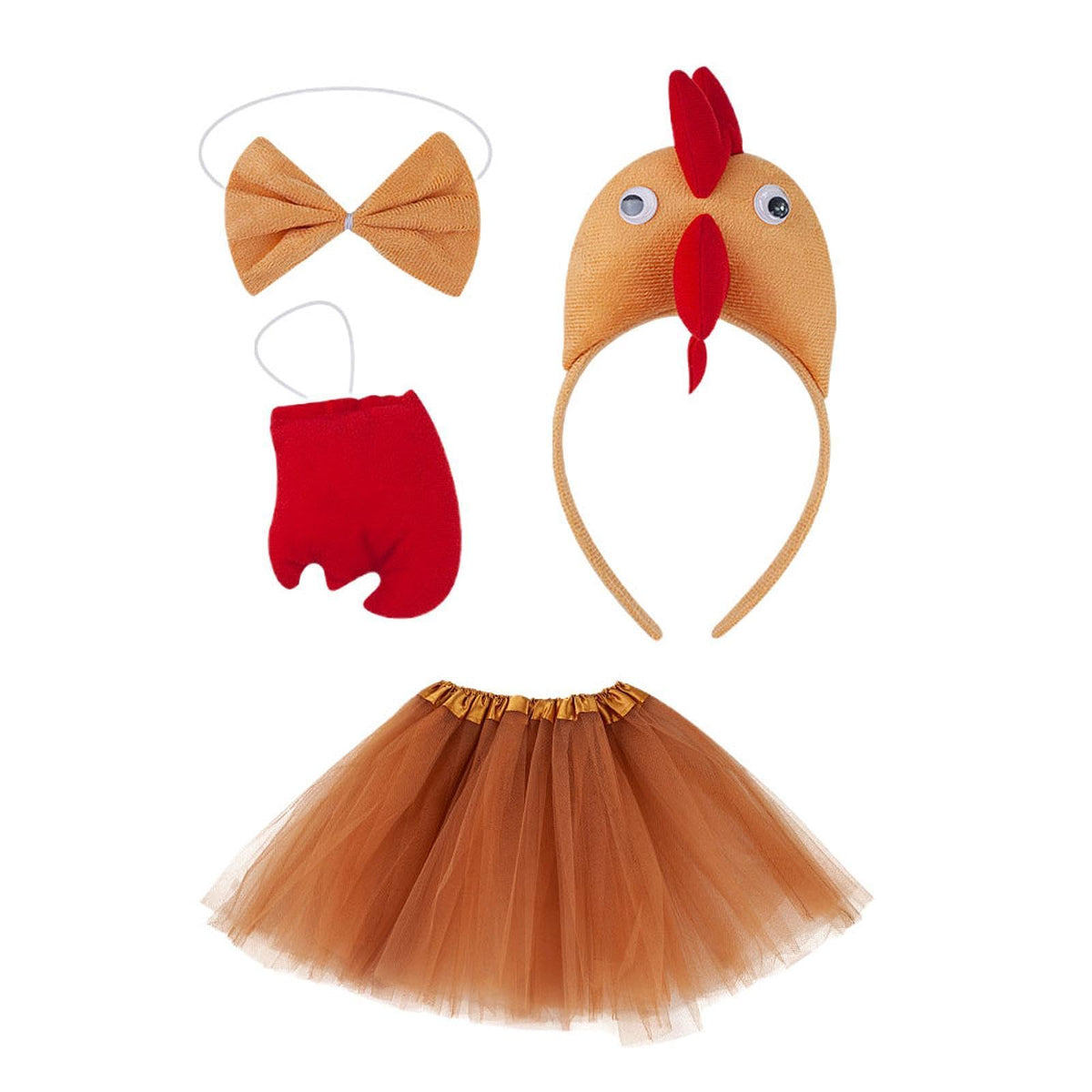 Enakshi Chicken Costume Set Cartoon for Kids Girls Fancy Dress Cute Chicken Headband Brown|Clothing, Shoes & Accessories | Costu