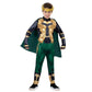 Marvel Loki Official Youth Halloween Costume - Padded Jumpsuit With Detachable Cape And Plastic Headpiece (S) Multi