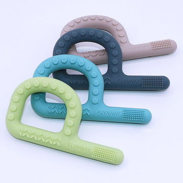 Sensory Chew Toys For Autistic Children 4 Pack, P Shape Sensory Toys For Babies Toddlers, Baby Teething Toys For 3-6 6-12 Month Oral Motor Stimulation, Silicone Chew Necklaces For Kids Adults Bpa Free