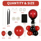 Toniful 2 Set Table Centerpiece Mouse Decorations Balloons Stand Holder Kit With Tulle Cover 20 Pcs Black Red Latex Balloons For